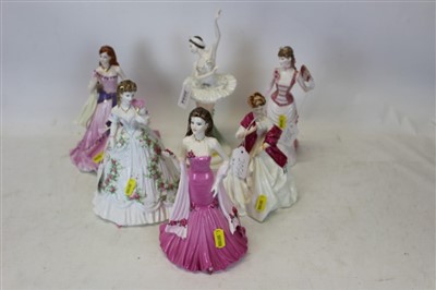 Lot 2054 - Six Coalport and Royal Worcester porcelain figures