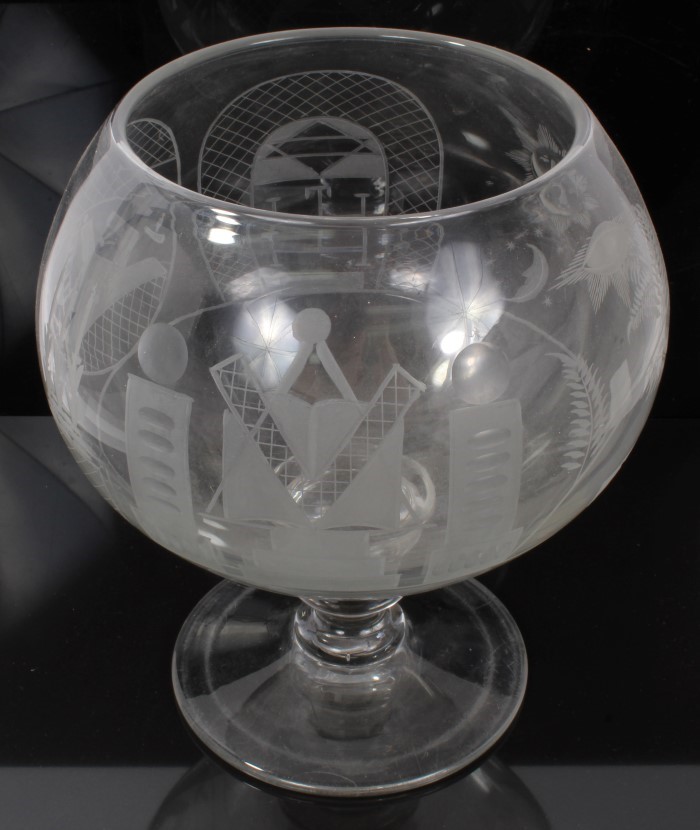 Lot 166 - Large 19th century Masonic glass rummer