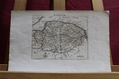 Lot 1204 - Five antique engraved maps of Norfolk by Kitchin, Fullarton, Walker and Teesdale and one other