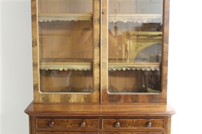 Lot 1353 - Victorian flamed Mahogany bookcase on chest by Merryweather & Son, London