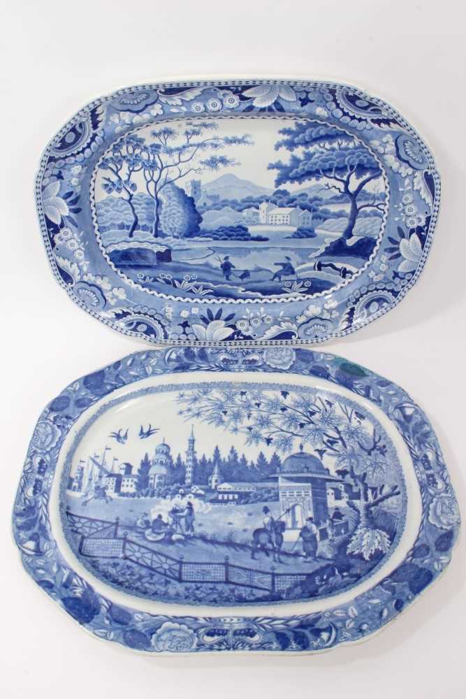 Lot 42 - 19th century Ridgway blue and white ashet and another