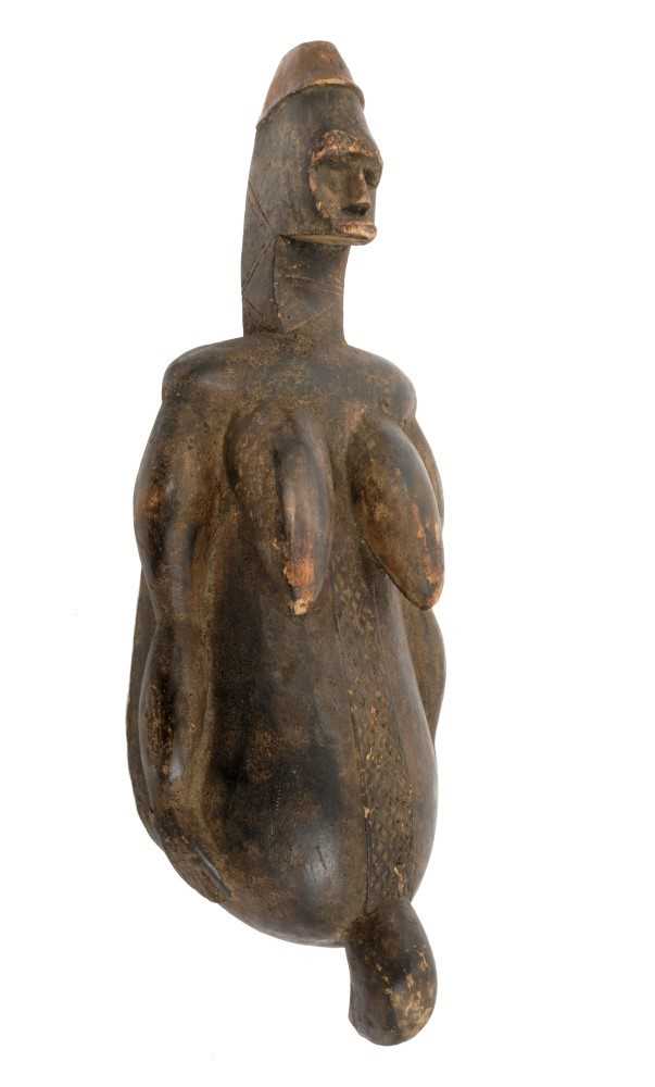 Lot 853 - Antique African fetish ceremonial vessel, carved in the form of an hermaphrodite