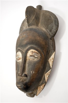 Lot 717 - Antique carved Chokwe tribe mask and two further tribal masks