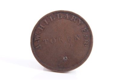 Lot 21 - G.B. Cumberland, Ewanrigg Colliery, A. W. Hillary AE Pit Check token