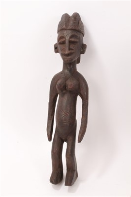 Lot 720 - Yoruba tribe fertility figure and two other female fertility figures
