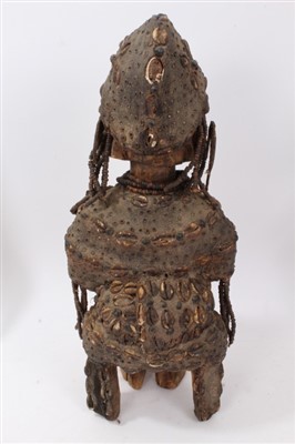 Lot 720 - Yoruba tribe fertility figure and two other female fertility figures