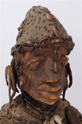 Lot 720 - Yoruba tribe fertility figure and two other female fertility figures