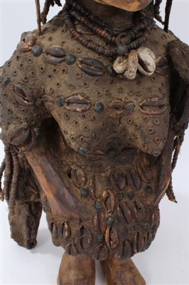 Lot 720 - Yoruba tribe fertility figure and two other female fertility figures