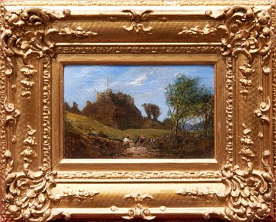 Lot 985 - William Gray, mid 19th century oil on board - The Keep, Carisbrook Castle, Isle of Wight, in gilt frame, 13.5cm x 20cm 
 Exhibited: Exhibition Of The Liverpool Academy 1855 
 Provenance: Christie’s...