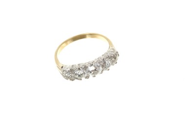 Lot 445 - Antique diamond five stone ring with five old cut diamonds, estimated weight 1.25cts