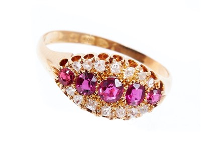 Lot 444 - Edwardian ruby and diamond ring