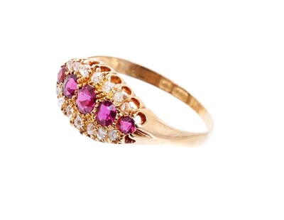 Lot 444 - Edwardian ruby and diamond ring