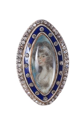 Lot 447 - George III diamond and enamel ring