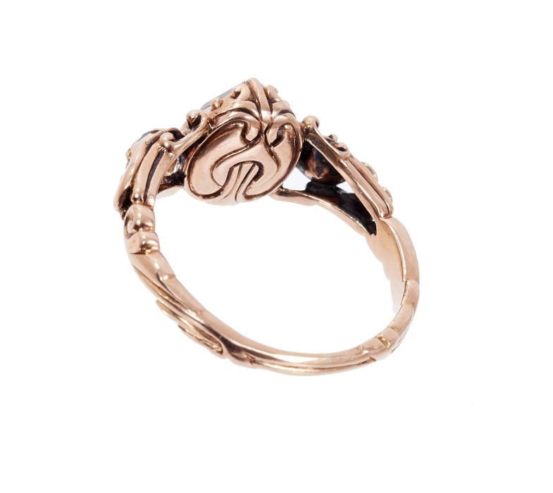 Lot 456 - Georgian-style diamond three stone ring,