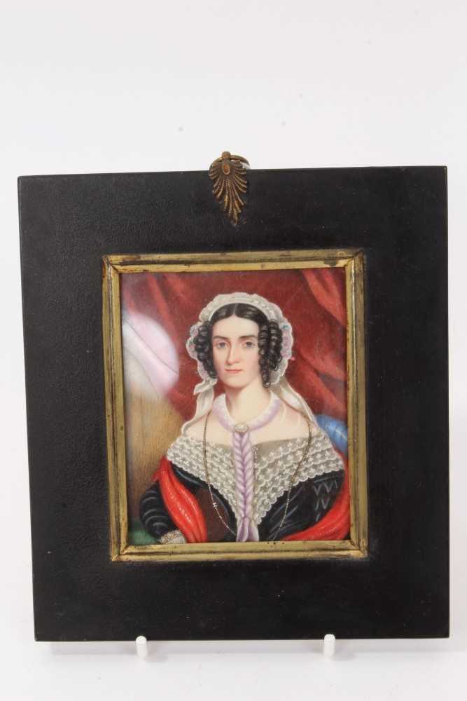 Lot 757 - George Marshall Mather, (19th century), portrait miniature on ivory of lady