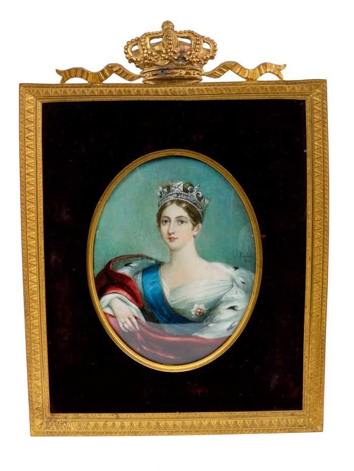 Lot 744 - Attributed to William Fowler, (1796-1880), portrait miniature on ivory of Queen Victoria