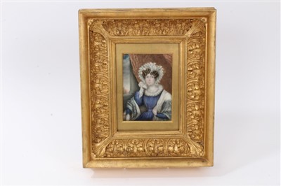 Lot 741 - English School (circa 1830), portrait miniature on ivory