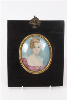 Lot 760 - Continental School portrait miniature on ivory