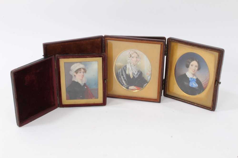 Lot 763 - Three 19th century portrait miniatures on ivory