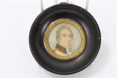 Lot 747 - Early 20th century miniature portrait on ivory of Admiral Lord De Saumarez