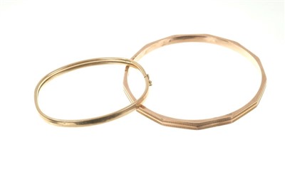 Lot 474 - Two gold (9ct) bangles