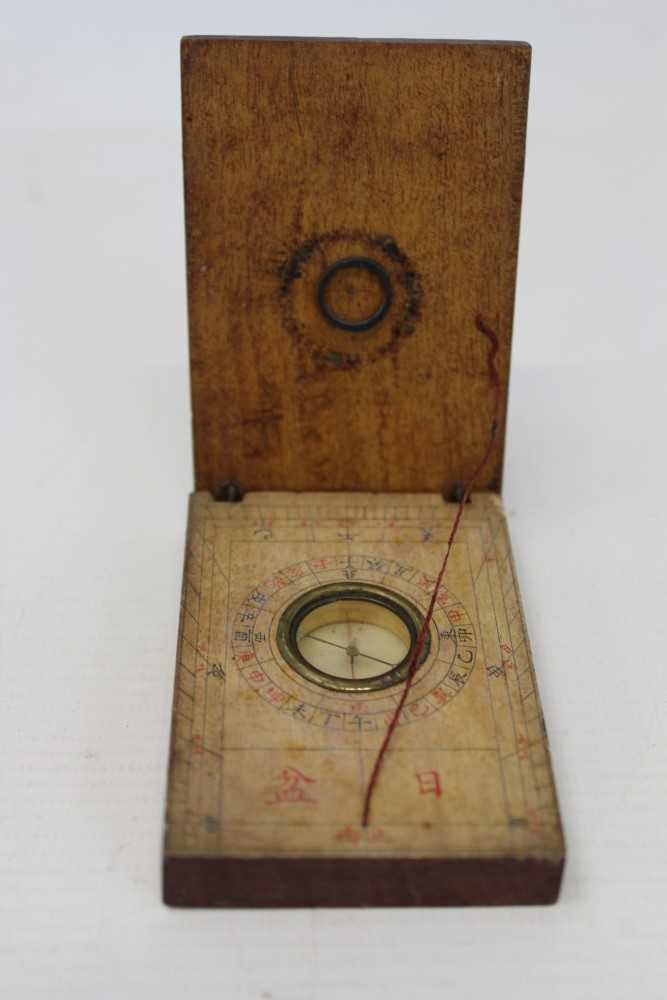 Lot 3554 - Chinese wooden pocket compass