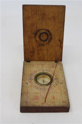 Lot 3554 - Chinese wooden pocket compass