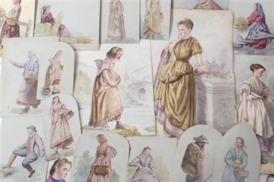 Lot 1034 - Collection of unframed watercolours, circa 1869 - 1870, by an artist monogrammed THM