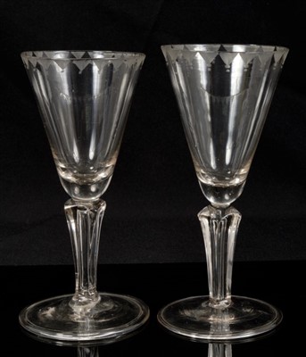 Lot 84 - Pair 18th century Continental wine glasses