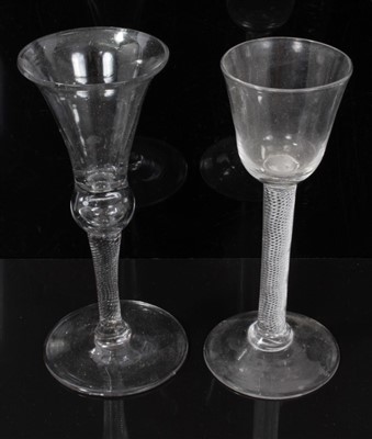 Lot 85 - Georgian cordial glass with double-opaque twist stem and Georgian wine glass