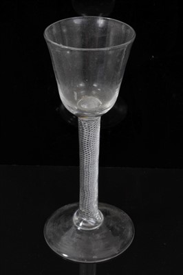 Lot 85 - Georgian cordial glass with double-opaque twist stem and Georgian wine glass