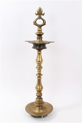 Lot 809 - 19th century Indian brass oil lamp