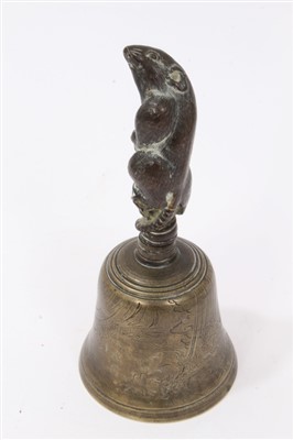 Lot 632 - 19th century Japanese bronze bell, signed