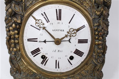 Lot 87 - 19th century French Comptoise clock, signed 'Gantner à L'Alosie'