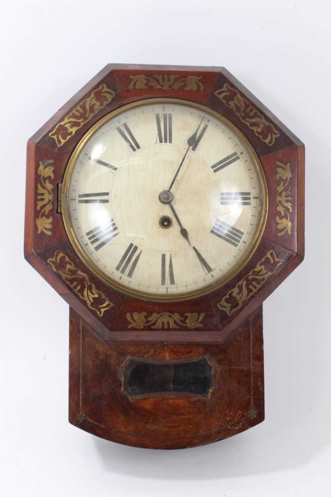 Lot 1277 - Early 19th century wall clock with spring-driven timepiece movement