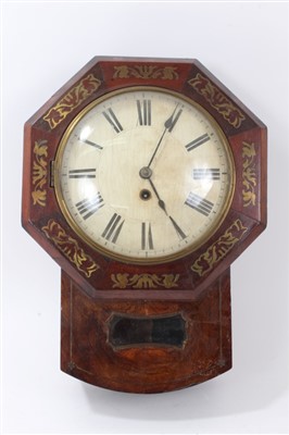 Lot 1277 - Early 19th century wall clock with spring-driven timepiece movement