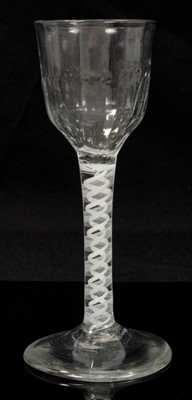 Lot 89 - Georgian cordial glass with moulded bowl