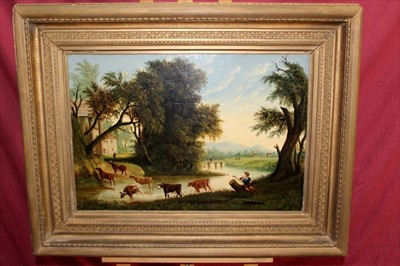 Lot 1375 - Follower of Claude Lorrain, 19th century oil on canvas