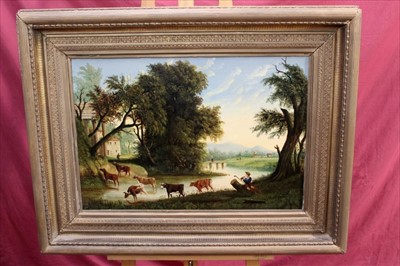 Lot 1375 - Follower of Claude Lorrain, 19th century oil on canvas