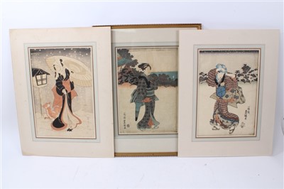 Lot 807 - Utagawa Toyokuni (1769-1825), three woodcut prints