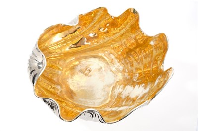Lot 99 - Impressive early 20th century Continental gilt and silver lustre giant clam shell table centre