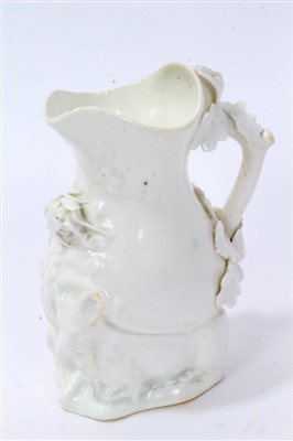 Lot 104 - Chelsea-type blanc-de-chine goat and bee jug