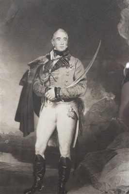 Lot 1203 - Sir Thomas Lawrence early 19th century mezzotint by Thomas Hodgetts - portrait of Thomas, Lord Lynedoch, circa 1800, in glazed frame, 65cm x 40cm