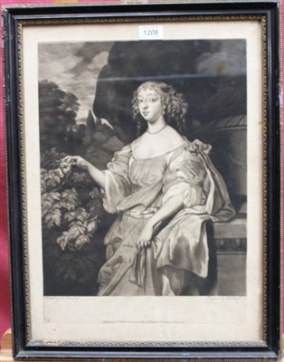 Lot 1208 - Sir Peter Lely group of four 18th century mezzotints by Thomas Watson - portraits form the Beauties of Windsor, Frances Duchess of Richmond, Barbara Duchess of Cleveland, Henrietta Countess of Roch...