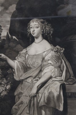 Lot 1208 - Sir Peter Lely group of four 18th century mezzotints by Thomas Watson - portraits form the Beauties of Windsor, Frances Duchess of Richmond, Barbara Duchess of Cleveland, Henrietta Countess of Roch...