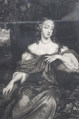 Lot 1208 - Sir Peter Lely group of four 18th century mezzotints by Thomas Watson - portraits form the Beauties of Windsor, Frances Duchess of Richmond, Barbara Duchess of Cleveland, Henrietta Countess of Roch...