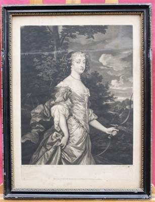 Lot 1208 - Sir Peter Lely group of four 18th century mezzotints by Thomas Watson - portraits form the Beauties of Windsor, Frances Duchess of Richmond, Barbara Duchess of Cleveland, Henrietta Countess of Roch...