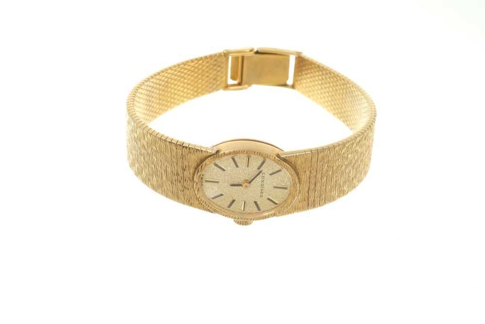 Lot 567 - Ladies' Longines 9ct gold wristwatch with mechanical movement
