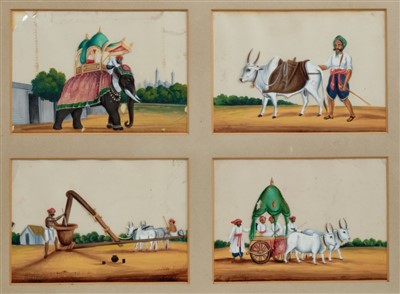 Lot 640 - Good collection of 19th century Indian paintings on mica