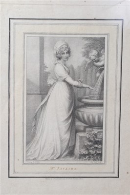 Lot 1012 - Richard Crosway (1742-1821) engraving by John Conde - portrait of Mrs Jackson, published 1794, in glazed gilt frame, 42cm x 28cm